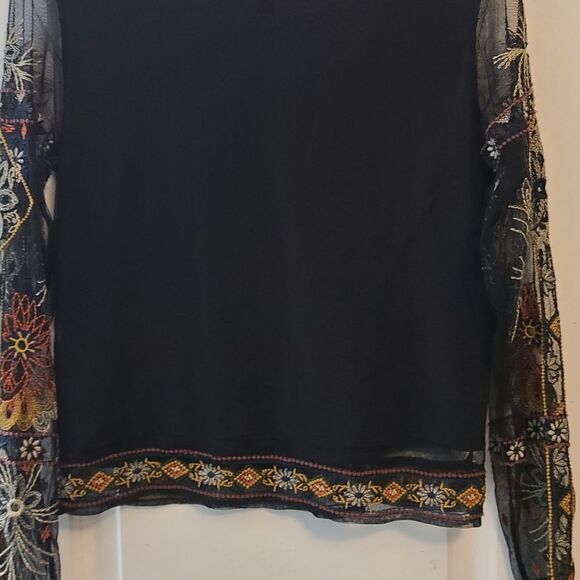 American Eagle Sheer Embroderied Boho Blouse - Picture 12 of 12